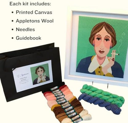 HM NABAVIAN Appletons Wool Needlepoint Kit – Portraits Range - Virginia Woolf Designed by Emily Peacock - Image 3