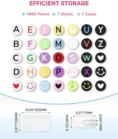 ARTDOT 7 Cases Assorted Letter Beads for Friendship Bracelets Making Kit, 9800 Pieces Pre-Sorted Jewelry Making Supplies Alphabet Beads with Organizer Crafts Gifts - Image 2