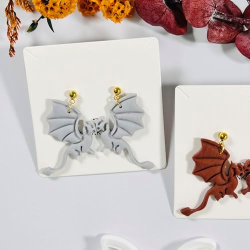 Xaekicr Polymer Clay Cutters Dragon Set – 2PCS Fantasy Dragon Clay Earring Cutters for Polymer Clay Jewelry, Halloween Gothic Clay Tools and Cutters for Cosplay and DIY Crafts - Image 4