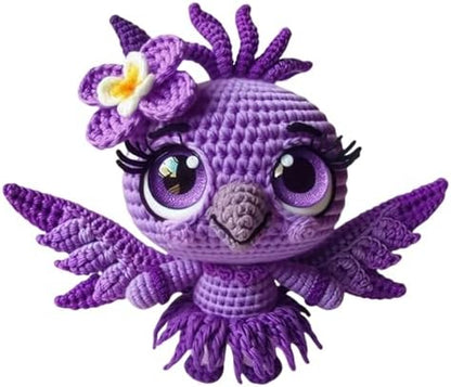 FRANDEK DIY Purple Bird Crochet Kit for Adults, Cute Plush Animal Set by FRANDEK