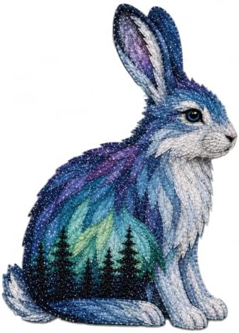 LWLQCZJ Northern Lights Animal Embroidery Kit DIY Fabric Patchwork Craft Set (Rabbit) by Unknown