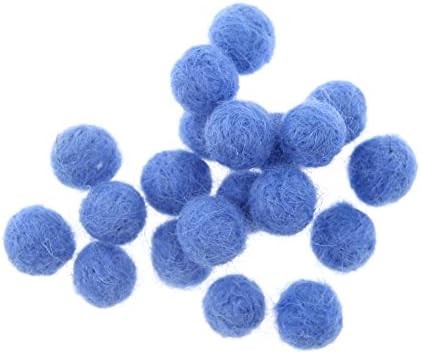 Needle Felt Balls Pure Wool Beads Dry Felted Balls 15mm Handmade DIY Crafts 20pcs (Blue) by Zasy