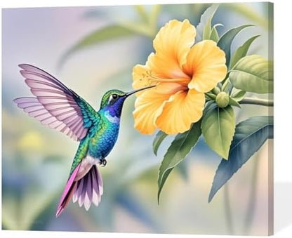 ACANDYL DIY Paint by Numbers Kit for Adults Paint by Numbers Beginner Hummingbird Canvas Painting by Number DIY Acrylic Oil Painting on Canvas Arts Craft Decoration 16x20 Inch by ACANDYLPaintbyNumbersKits