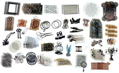 Esweny 200 Pieces Vintage Ephemera Scrapbooking Supplies Pack for Decoupage, Collage Craft, Notebooks, Album, Planners, Paper Scrapbook Stickers Kit (Retro) - Image 6