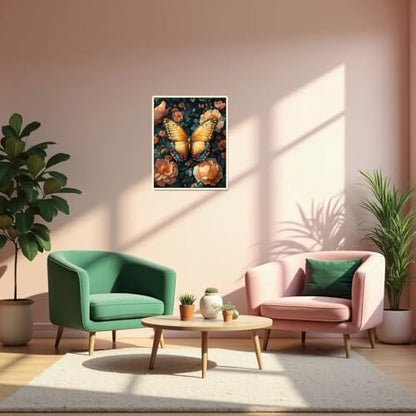 obterie Butterfly Paint by Numbers Kit for Adults Beginner Flower Oil Painting Kit Adult Paint by Number Kits on Canvas DIY Painting for Beginners Art by Numbers for Gifts Home Wall Decor 16x20 Inch - Image 5