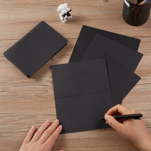 50 Pack Blank Folded Cardstock Cards, Black, 5x7 - Image 5
