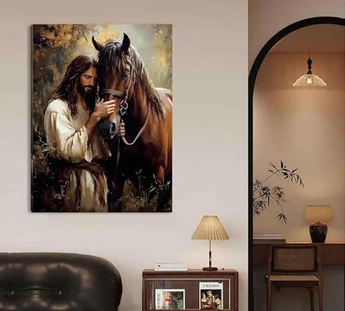 Jesus Paint by Numbers Kit for Adults Framed Canvas, Frameworkless - Image 2