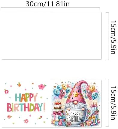 DIY Diamond Greeting Cards Set, 5D DIY Diamond Art Painting Festival Style Greeting Card, DIY Christmas Card Making Kits for Family Friends Handmade Gift-#29-Birthday Goblin - Image 3