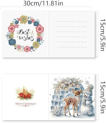 6 Pcs Diamond Painting Birthday Greeting Cards Kits for adults, 5D Handmade Diamond Art Birthday Card with Envelopes, DIY Greeting Cards Making Kits for friends Women Mom Grandma (Deer) - Image 4