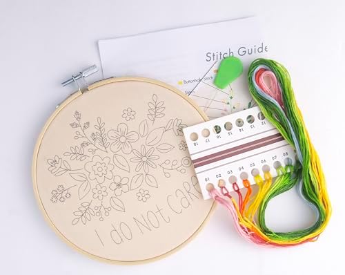 FUNATIC I Do Not Care Funny Embroidery Kit for Adults - Image 2