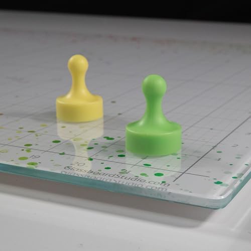 GLASSBOARD STUDIO Glass Craft Mat - Magnetic, Heat & Scratch Resistant - For Crafting, Cutting, Painting, Mixed Media Artwork - Grid Lines, Non-Slip Rubber Feet (Color Burst 18"L x 24"W) - Image 4