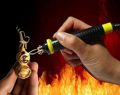 Wood Burning Machine Kit 110v 50w Pyrography Dual Pen Wood Burner Tool With Digital Temperature Adjustment Electric Woodburning Detailer For Wood Leather Gourd - Image 3