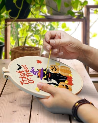 TINDTOP Halloween Embroidery Kit for Adult, Embroidery Stitch Practice kit - Image 4