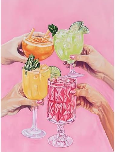 Colorful Cocktails Paint by Numbers Kit for Adults Canvas, Frameworkless by FairylandJinWenn