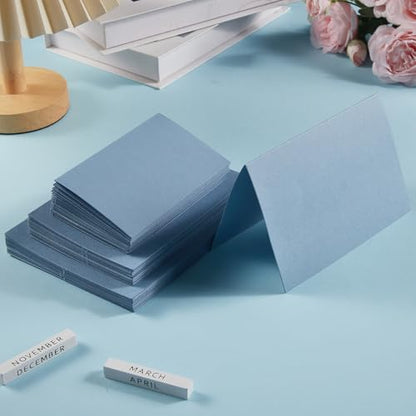 50 Pack Blank Folded Cardstock Cards, Dusty Blue, 5x7 - Image 4