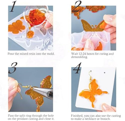 YODOYO Jewelry Resin Molds Kit Butterfly Earring Jewelry Making Mold - Image 6