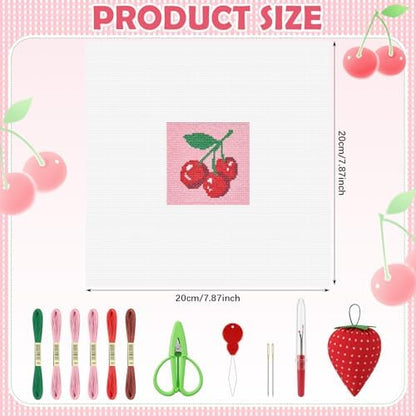 XunYee Needlepoint Canvas Kit, Cherries - Image 2