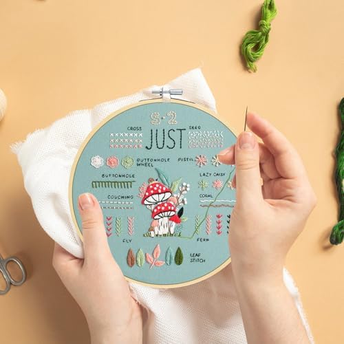 3 Sets Embroidery Kit for Beginners to Learn 36 Basic Embroidery Stitches Practice Kit,Hand Embroidery Cross Stitch Kits for Beginners with Embroidery Patterns, Hoop,Threads,Tools - Image 3