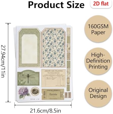 XINPOCUT Blush&Bloom Junk Journal Kit Mini Project,Folio Booklet Craft Kit, Junk Journal Kit, Scrapbooking Supplies, Journaling Decor, Mini Folio Writer Folder Project, Arts & Crafts Gifts - Image 3