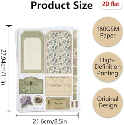XINPOCUT Blush&Bloom Junk Journal Kit Mini Project,Folio Booklet Craft Kit, Junk Journal Kit, Scrapbooking Supplies, Journaling Decor, Mini Folio Writer Folder Project, Arts & Crafts Gifts - Image 3