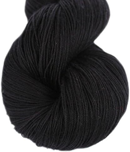 Lotus Yarns Lace Weight 1 Skein Cashmere Knitting Yarn Comfortable Soft Crochet Yarn Great for Baby Garments, Scarves, Hats, and Craft Projects (18-Black) by LotusYarns