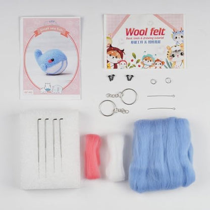 Wizardi Beginner Needle Felting Kit for Adults - Whale. Animal Felting Kit 3.5x3x5cm. Felting Tools. Wool Felting Supplies. Felt Crafts. Wool Felt. F07N8-146 - Image 3