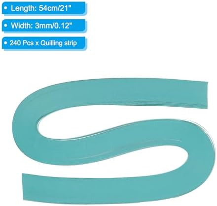 PATIKIL 240pcs Quilling Strips Paper 1/8"(3mm) 21"(54cm) Origami Paper Quilling Strip for Art DIY Hand Craft Christmas, Blue Green - Image 2