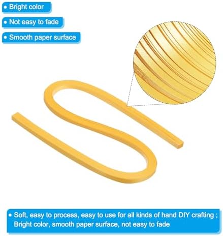 PATIKIL 60pcs Metallic Quilling Strips Paper 3mm(1/8") x 54cm Origami Paper Quilling Kits for Adults Beginner Art DIY Craft Christmas, Gold Yellow - Image 3