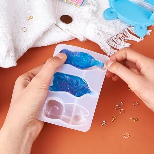 1Pcs Cat Shape Silicone Molds Cute Cat Kitten Keychain Resin Molds Pet Kitten Cabochons Silicone Mold with 20pcs Bails and 20pcs Jump Rings for DIY Earrings Keychain Jewelry Making Supplies - Image 7