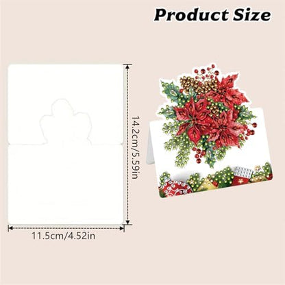 Christmas Diamond Art Painting Cards, 6-Pack DIY Holiday Greeting Card Kit with Envelopes & Rhinestones, Festive Craft Project for Adults, Personalized Seasonal Gift Idea - Image 2