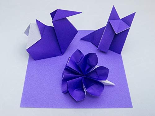 [Taro's Origami Studio] Standard 6 Inch One Sided Single Color (Purple) 50 Sheets (All Same Color) Square Easy Fold Premium Japanese Paper for Beginner (Made in Japan) - Image 3