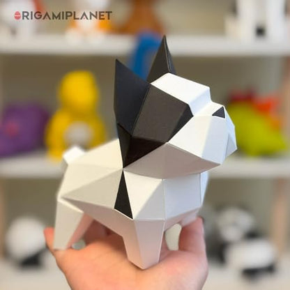 Bulldog 3D Origami Paper Craft Kit, Easy DIY Pre-Cut Puppies Paper Sculpture Model for Adults, Cute Animal Handmade Home Decor Papercraft Gift Set for Beginners - Image 4