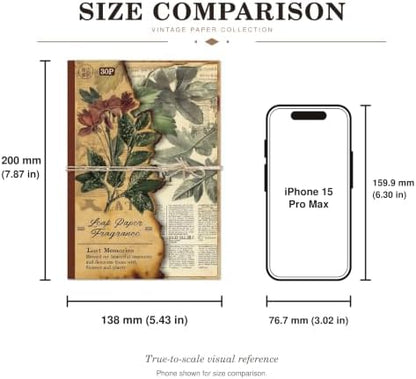 Vintage Botanical Scrapbook Paper, 120 Sheets - Image 3