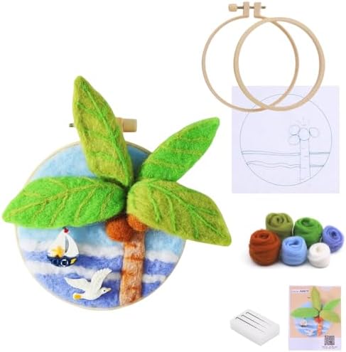 Hilsayum Wool Painting Kit Needle Felting Kit Wool Felt Painting Gifts for Adults,Needle Felt Supplies for Beginners,Home Decoration by Hilsayum