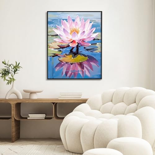 Paint by Numbers Kit for Adults, Lotus DIY Acrylic Painting Kit, 16x20 Inch - Image 6
