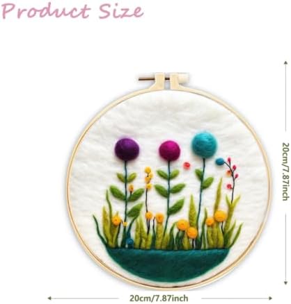 CaptainCrafts Needle Felting Kit for Adults Flowers Pattern DIY Home Decor - Image 2