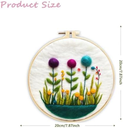CaptainCrafts Needle Felting Kit for Adults Flowers Pattern DIY Home Decor - Image 2