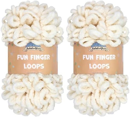 JubileeYarn Fun Finger Loops Yarn - Ivory - 2 Skeins by BambooMN