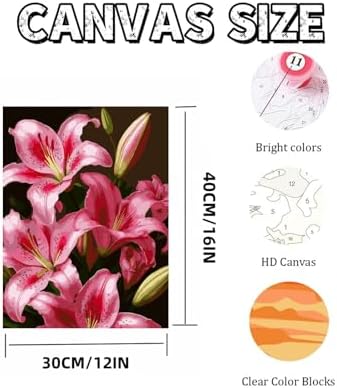 Mosaflare Lily Flower Paint by Numbers for Adults Beginner 12X16 inch - Image 5