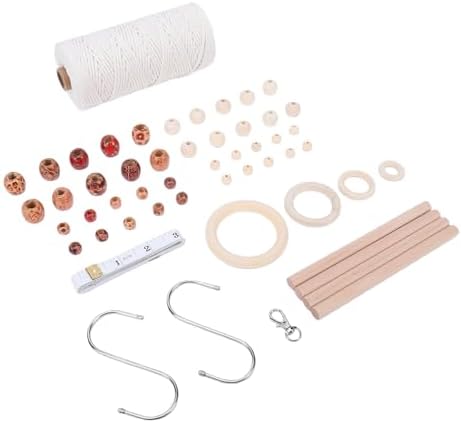 Macrame Kit for Beginners, Supplies with 3mm 115Yard Cotton Rope Beads Rings for DIY Wall Hanging - Image 4