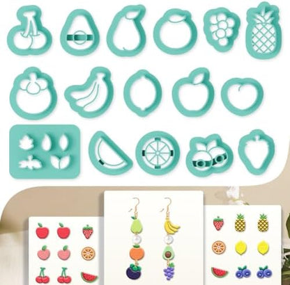 beinkmake 17Pcs Fruit Polymer Clay Cutters Pineapple Clay Earrings Cutters by beinkmake