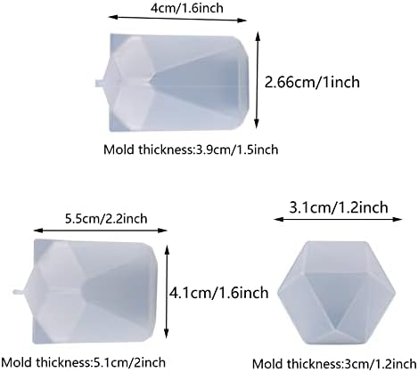 Yayatty Crystal Resin Molds, 7 Style Multi-Facet Gemstone Cube Silicone Resin Molds, Cube Geometric Silicone Molds for Epoxy Resin for Jewelry Making, Home Decor - Image 4