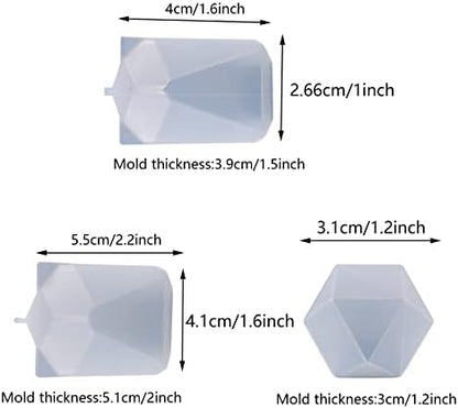 Yayatty Crystal Resin Molds, 7 Style Multi-Facet Gemstone Cube Silicone Resin Molds, Cube Geometric Silicone Molds for Epoxy Resin for Jewelry Making, Home Decor - Image 4