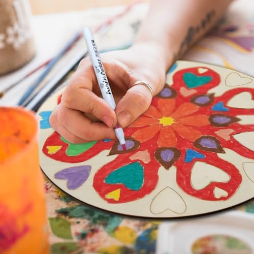 12 Pcs Wooden Mandala Painting Set, Painting Art Craft Kits for Kids Adults - Image 3