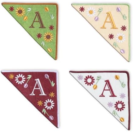 Personalized Embroidered Corner Mark, 4 Pack, Finished Initial Felt Bookmark Corner, Gift for Book Lover by Unknown