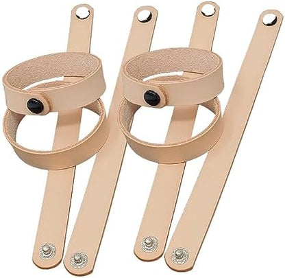5/8 Inch Natural Cowhide Leather Bracelets Set of 10 - Leather Bracelets are Great for Stamping - Perfect Choice for Group Projects, Youth Camps - 6",7",8" and 9" Snap to Snap by PITKALEATHER