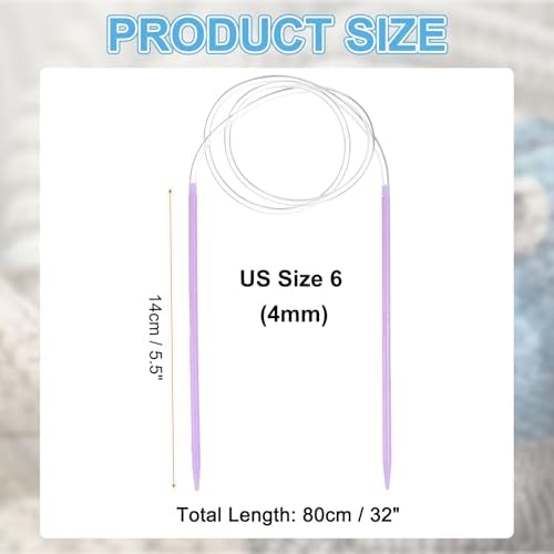 HARFINGTON Size US 6 (4mm) Plastic Circular Knitting Needles 32 Inch(80cm) Round Knitting Needle for Handmade Projects DIY Weave - Image 2