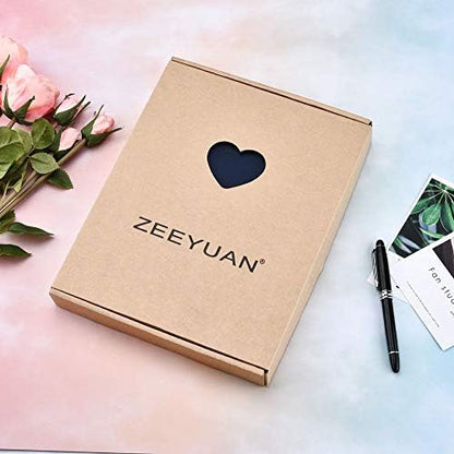 ZEEYUAN Leather Scrap Book DIY Photo Memory Book Scrapbook Photo Album 60 Pages (Rose Blue) - Image 7