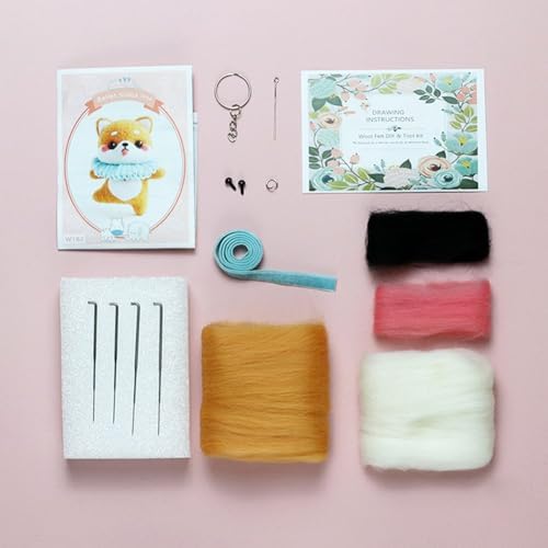Wizardi Beginner Needle Felting Kit for Adults - Puppy. Animal Felting Kit 6.8x6x3.5cm. Felting Tools. Wool Felting Supplies. Felt Crafts. Wool Felt. F07N8-W182 - Image 2