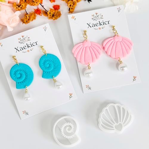 Xaekicr 4PCS Ocean Theme Polymer Clay Cutters Set – Starfish Seashell Clay Earring Cutters – Clay Tools for Polymer Clay Jewelry Making, Beach DIY Crafts Supplies - Image 4